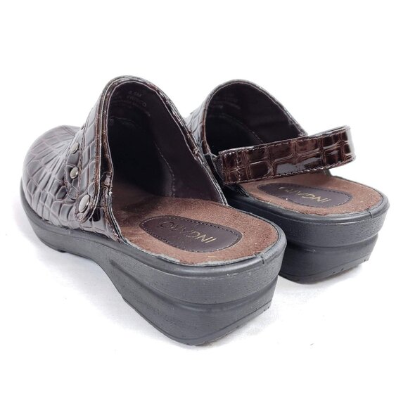 Ingaro Slide Mule Clog Women's Size 6.5 Brown Croc Embossed - Picture 6 of 9